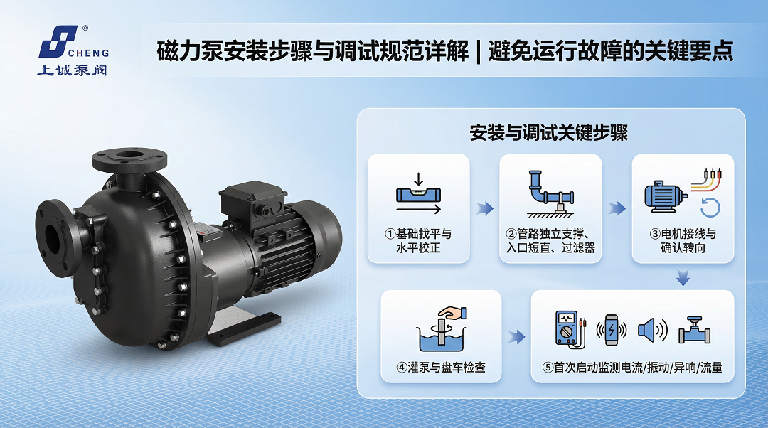 磁力泵安裝步驟與調(diào)試規(guī)范詳解｜避免運(yùn)行故障的關(guān)鍵要點(diǎn)