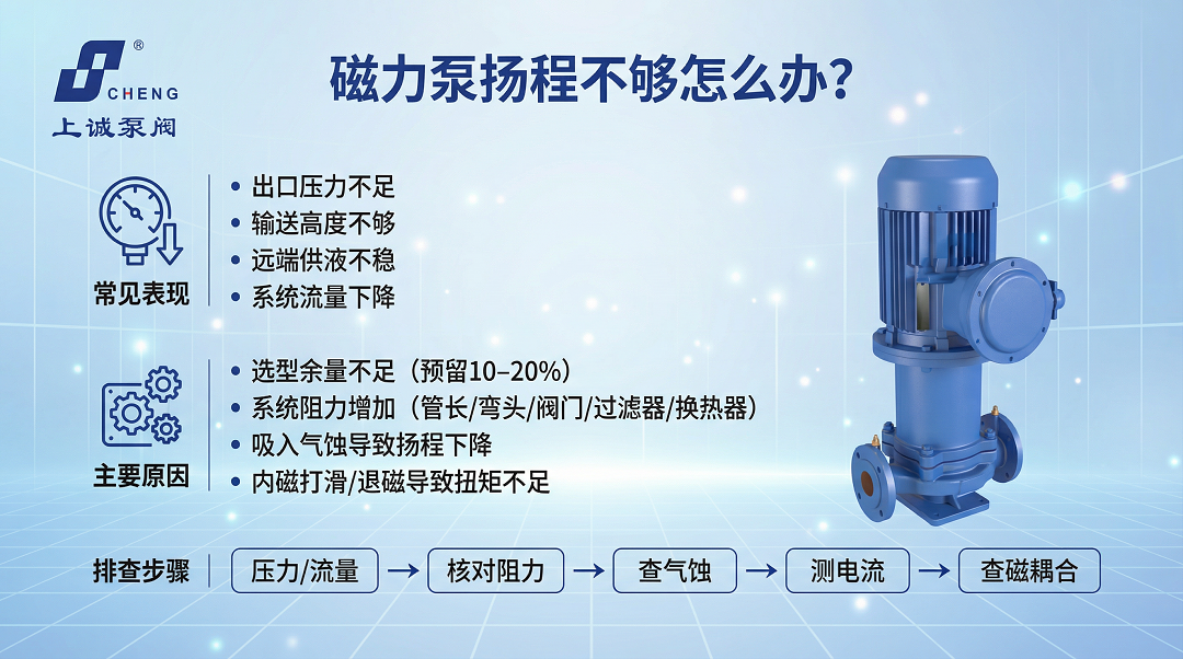 磁力泵揚程不夠怎么辦？如何判斷選型是否合理？