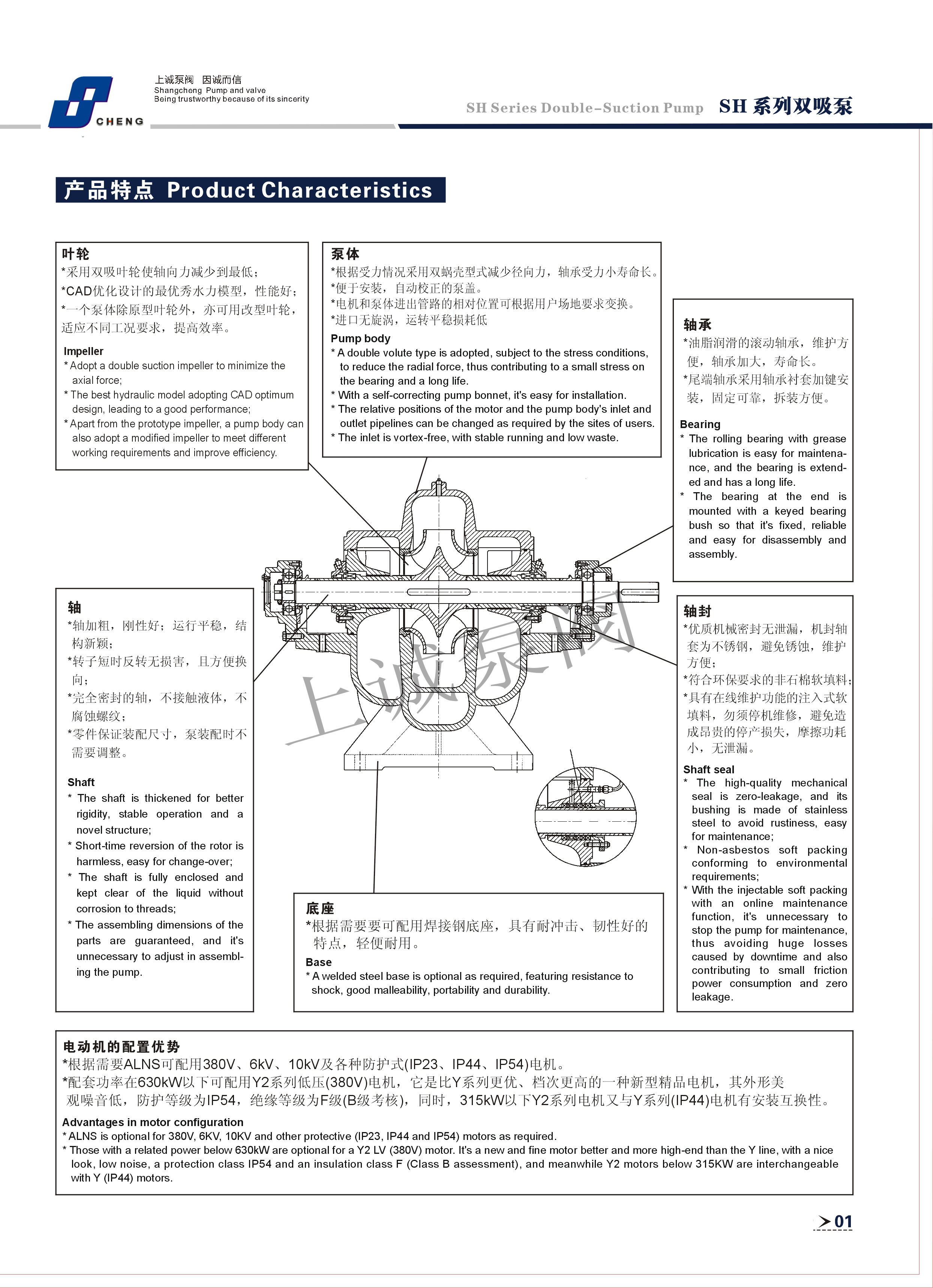 單級雙吸泵廠家Sh型雙吸泵